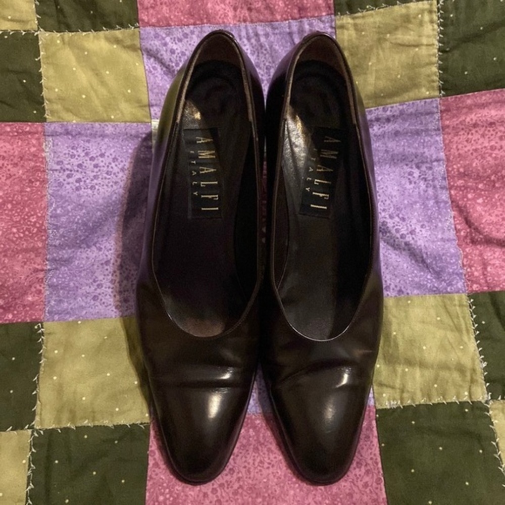 Amalfi Italy brown block heels‎ Size 9.5